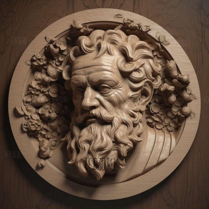 Democritus 3 stl model for CNC